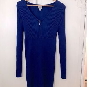 Lightweight Royal Blue The Slope Sweater Dress Half Zip NWOT XL